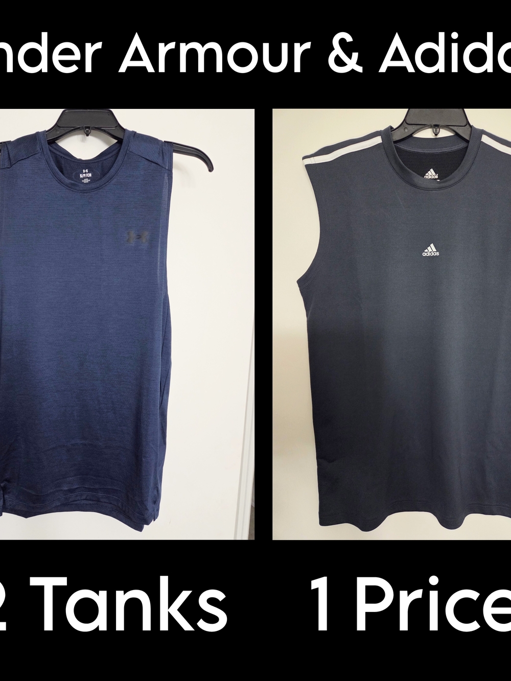 Under Armour & Adidas Men’s Sleeveless Athletic Tank - Navy Blue